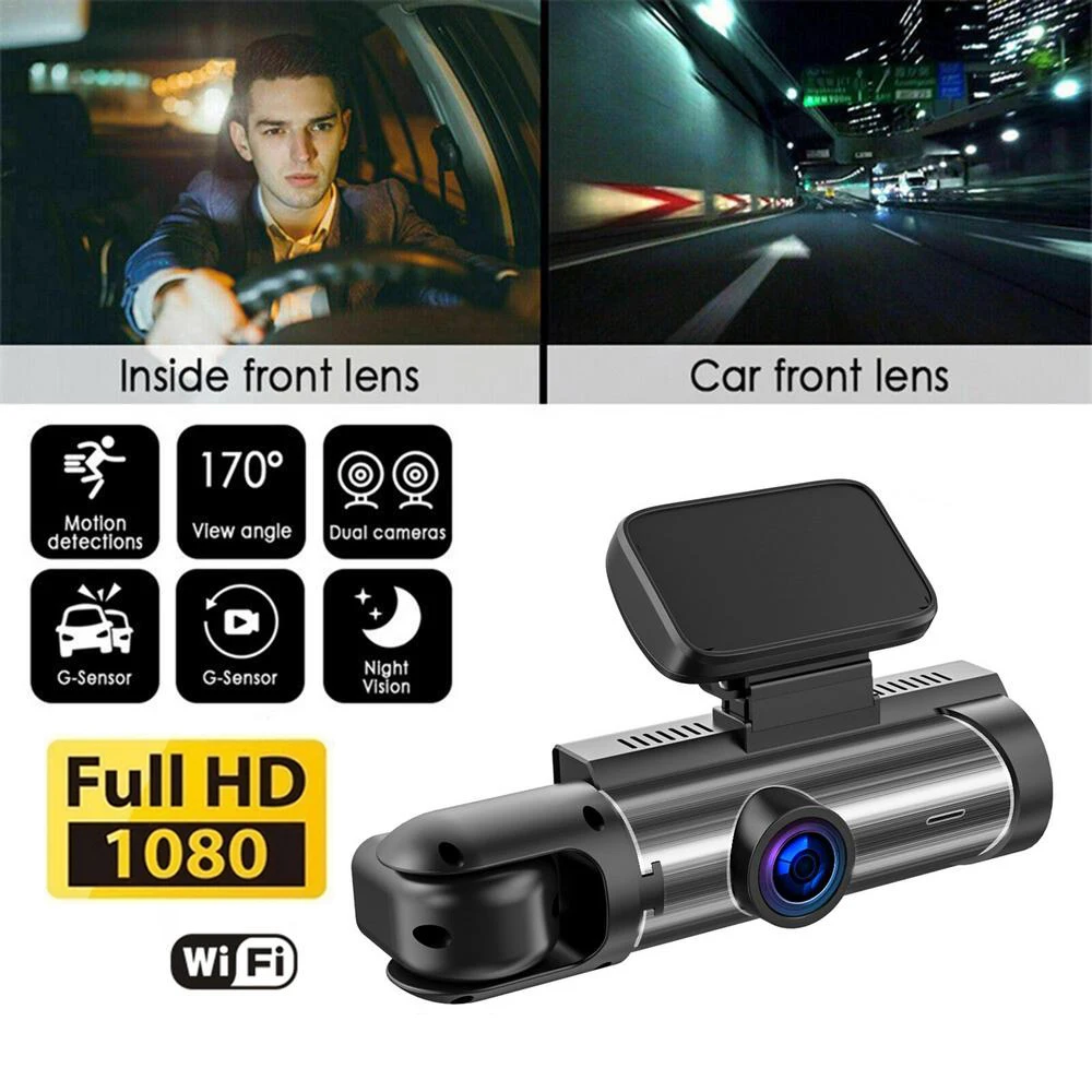

Car DVR WIFI Dash Cam HD 1080P Drive Video Recorder Night Vision Parking Surveillance Inside Rear View Camera Vehicle Black Box