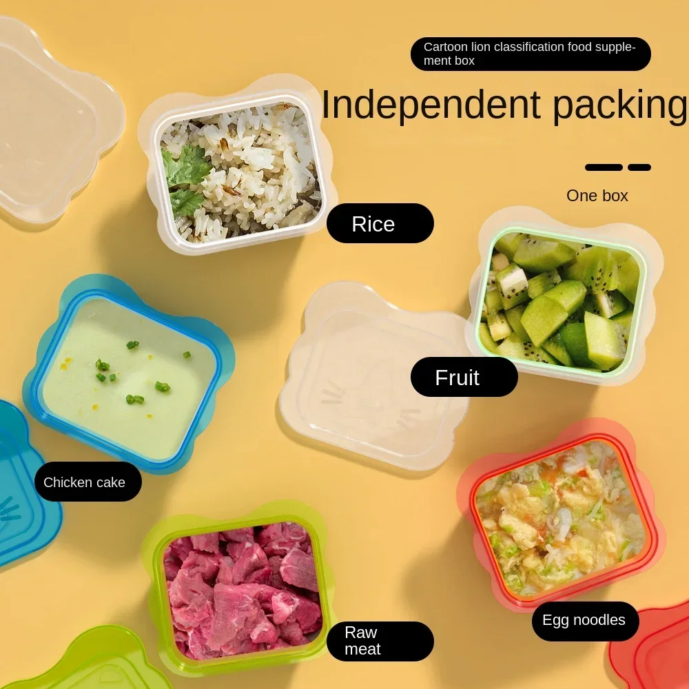 Baby Food Storage Snack Containers 4pcs baby food storage containers Baby Learning Dishes Auxiliary Bowl Portable Sealed Storage Boxs Can Microwave BPA Free