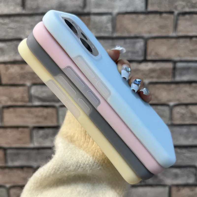 Luxury Candy Color Jelly Phone Case - Soft Silicone 2-in-1 Dopamine Back Cover