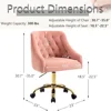 Velvet Fabric Pink Desk Chair for Home Office, Modern Adjustable Swivel Task Chair, Bedroom Vanity Chair for Girls Women 4