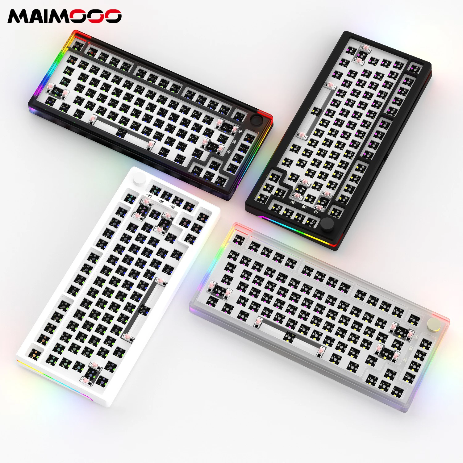 

MAIMOOO MLK75 75% Keyboard Kit Hot-Swappable Bluetooth /2.4G/USB-C Tri-Mode South-Facing RGB 82 keys Customized Keyboard Kit