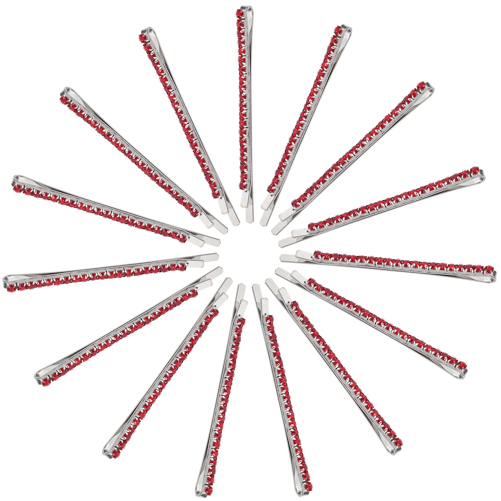 

15 Pcs Hair Accessories for Women Wedding Bobby Pins Red Rhinestone Hairpin Barrettes Clips