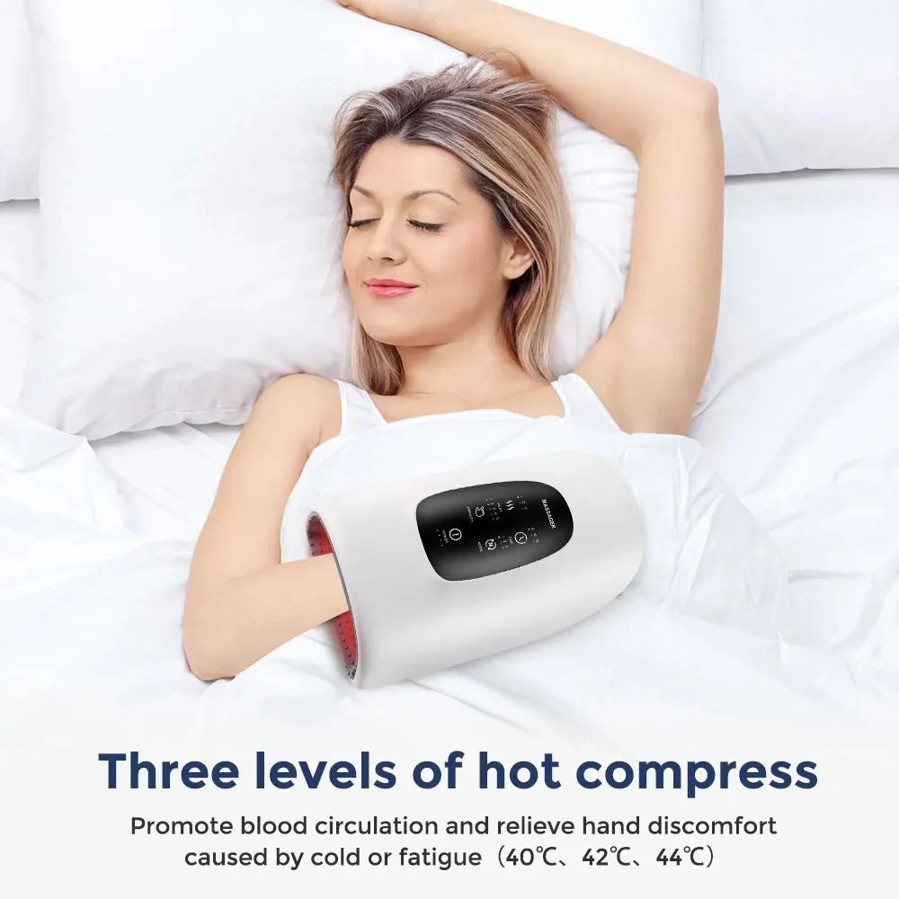 Electric Hand Massager Acupoint Massage Heated Physiotherapy Air Compression Massage Palm Massager Finger Wrist Arthritis Relief