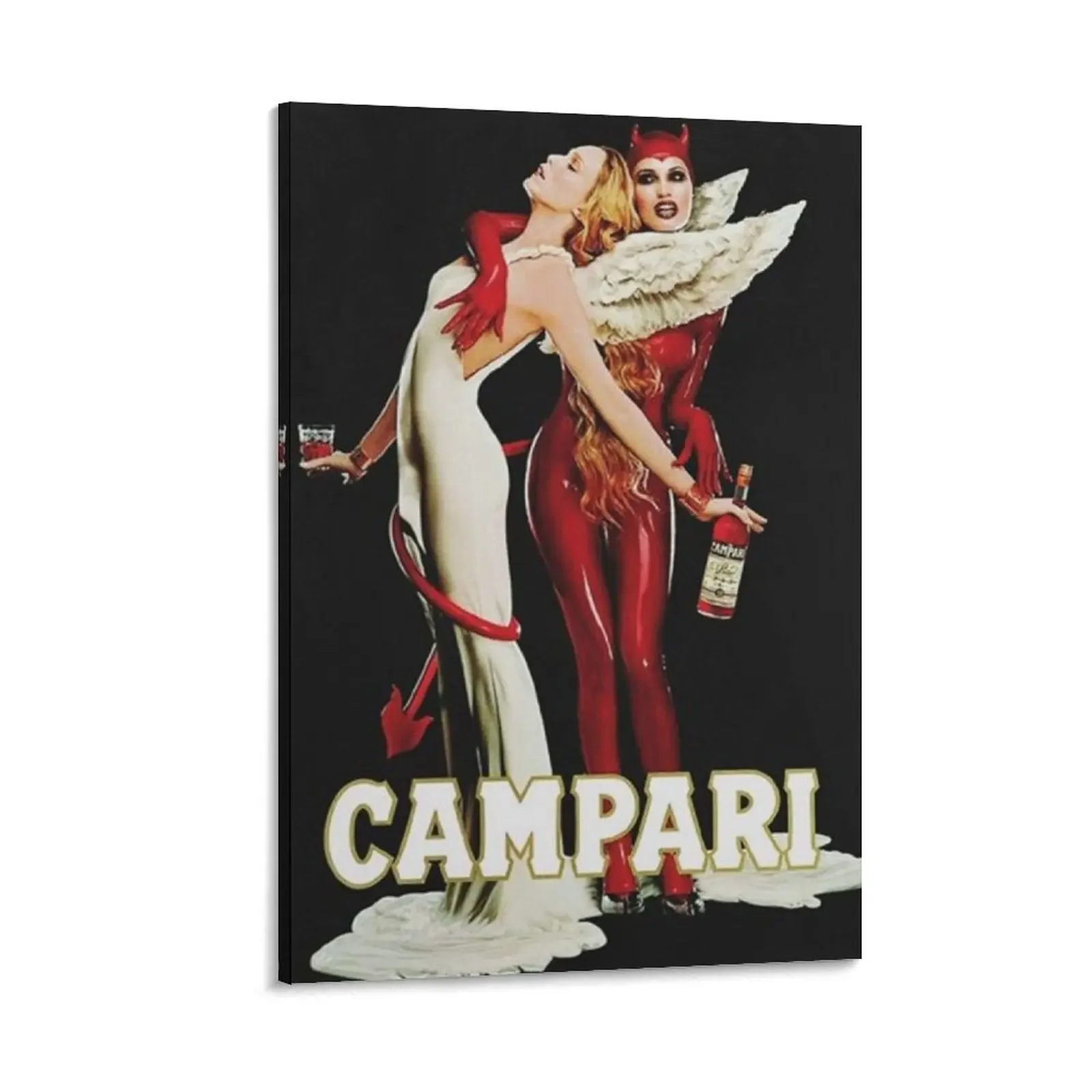 Vintage Campari Italian Bitters Antipasto Angelo E Diavolo Tela Pittura Decorazione Della Casa Decorazione Per La Decorazione Della Stanza Di Casa