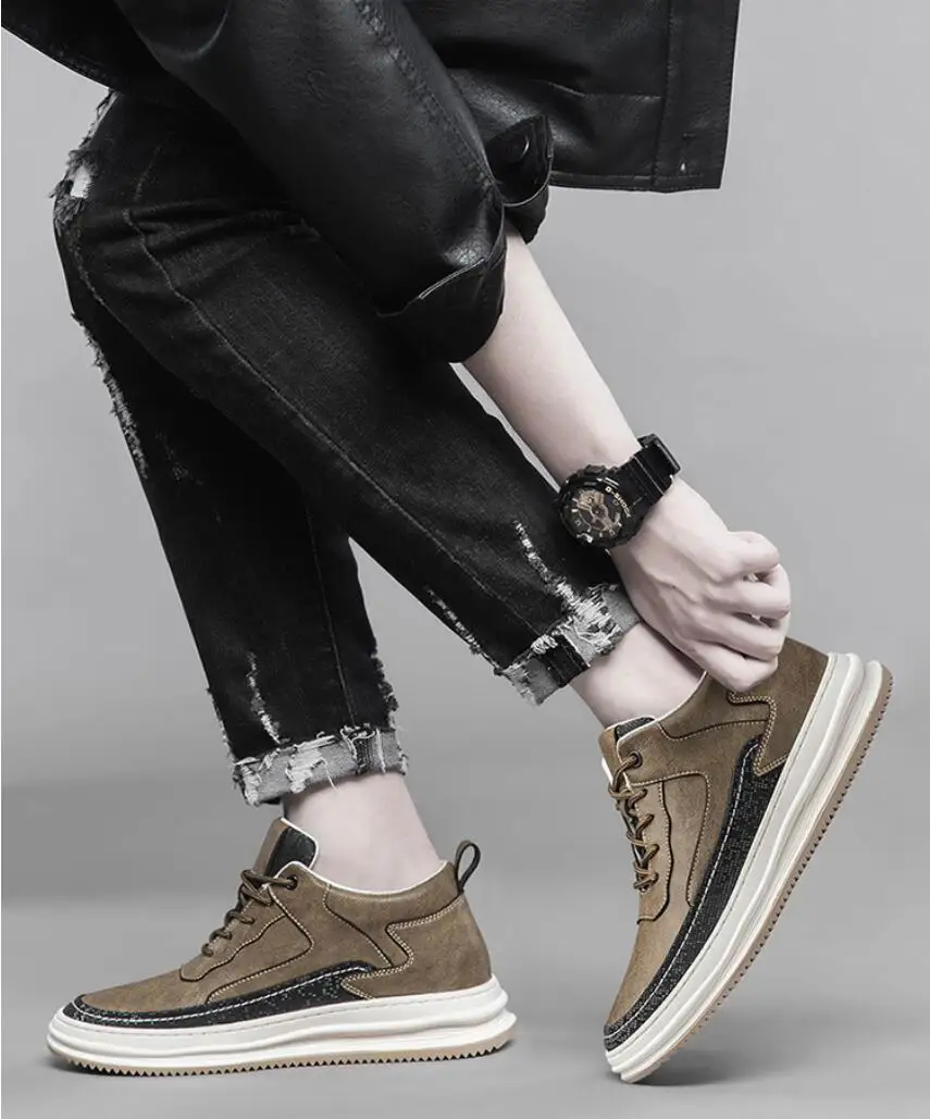 Herren Elevator Sneaker Aus Echtleder Für 8cm Mehr Körpergröße_voghion.com