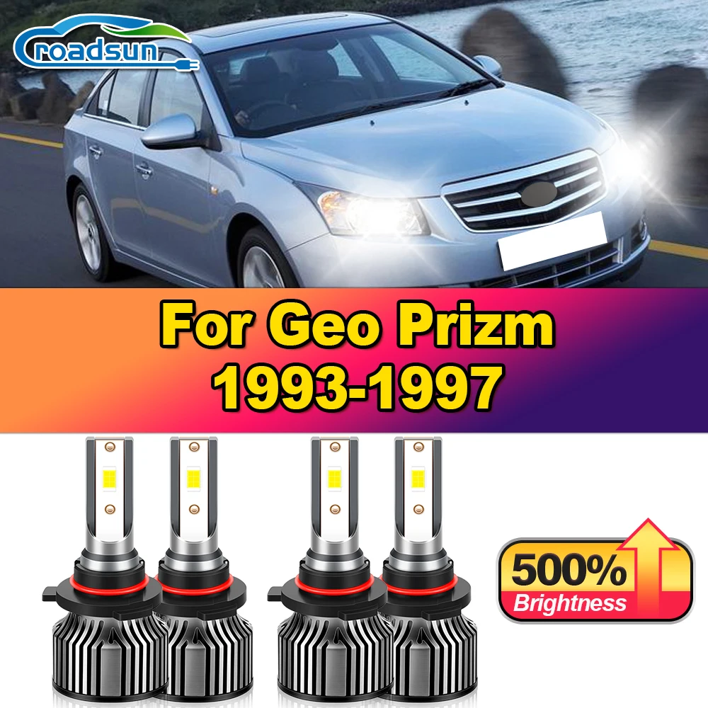 40000LM Canbus LED Headlight Bulbs 240W Front Lights 12V 6000K High Low Beam Car Lamps For Geo Prizm 1993 1994 1995 1996 1997