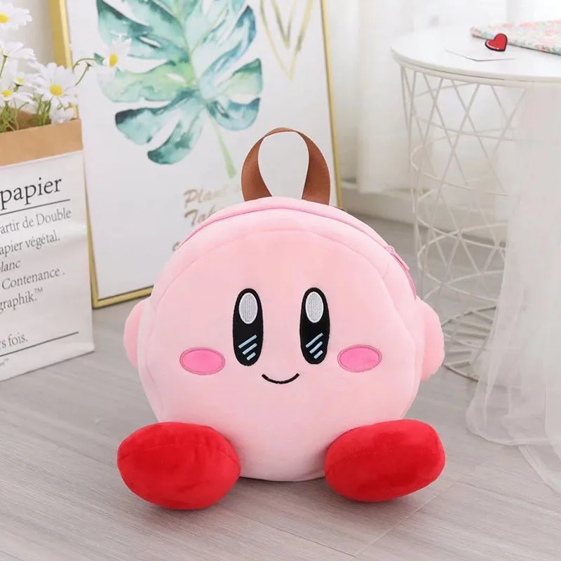 

Cartoon Anime Kirby Backpack Kawaii Pink Plush 3D Doll Sweet Girl Heart Creative Backpack Cute Student Schoolbag Toys Girl Gifts