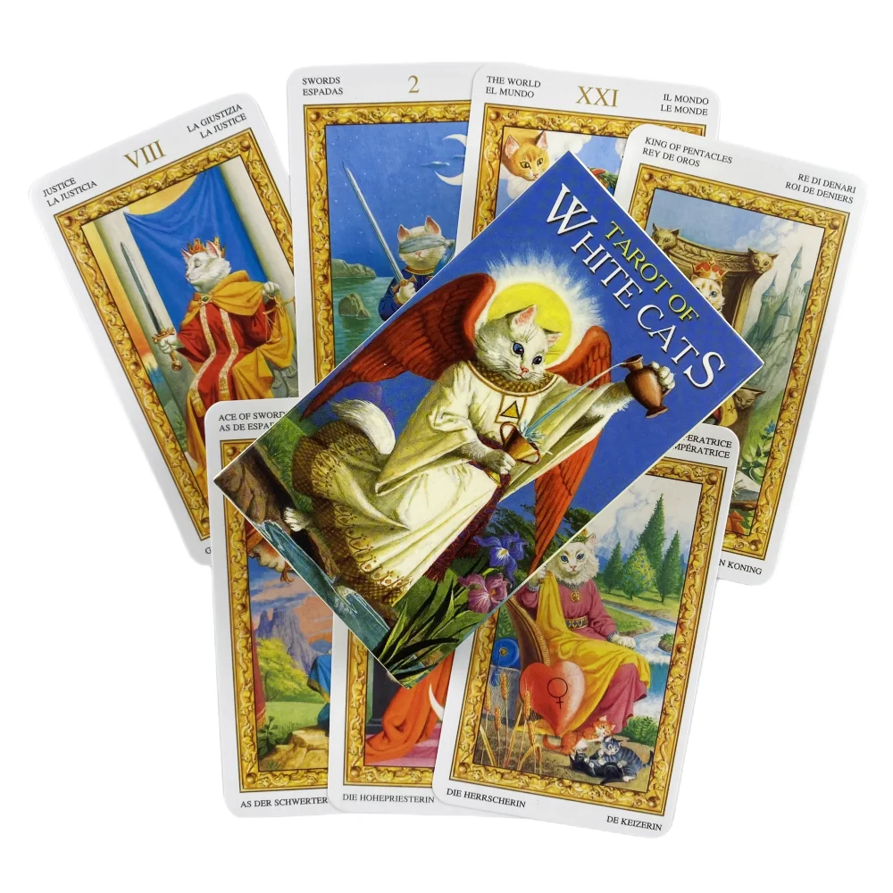 New Tarot of White cats Oracle Full English Family Party Board Game In High quality 4
