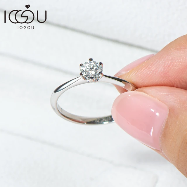 IOGOU 0.5 Carat Diamond Solitaire Ring