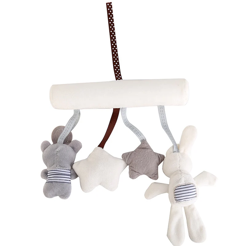 Infant Toddler Rattles Toys For Baby Stroller Crib Soft Rabbit Bear Style Pram Hanging Toys Plush Appease Doll Bed Accessories