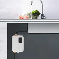 110 V/220 V เครื่องทําน้ําอุ่นไฟฟ้าห้องน้ําห้องครัวติดผนังเครื่องทําความร้อนทันทีเครื่องทําน้ําอุ่น 3S Hot Shower จอแสดงผลอุณหภูมิ LCD 1