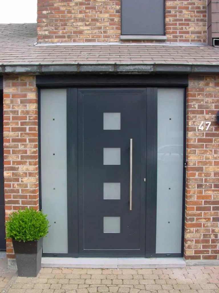 Sixinalu Front Door Tempered Glass Entrance Doors Residential Exterior Thermal Break Aluminum Security Doors Size Color