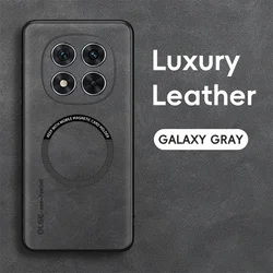 Magnetic Retro Leather Soft Wireless Charging Phone Case Cover for Redmi Note14Pro 5G (GRAY)