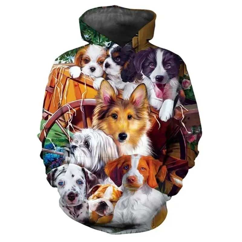 thumbnail image 1 of Sudadera con capucha con estampado 3D de perro lindo, sudaderas casuales de manga larga para hombres y mujeres, sudaderas con capucha de talla grande, camisetas de calle, 1 of 5