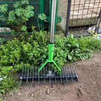 Lawn Thatching Rake Stainless Steel Thatching Cleaner Rake Gardening Tool Easy To Assemble Garden Soil Rake Lawn Grass Rake 1