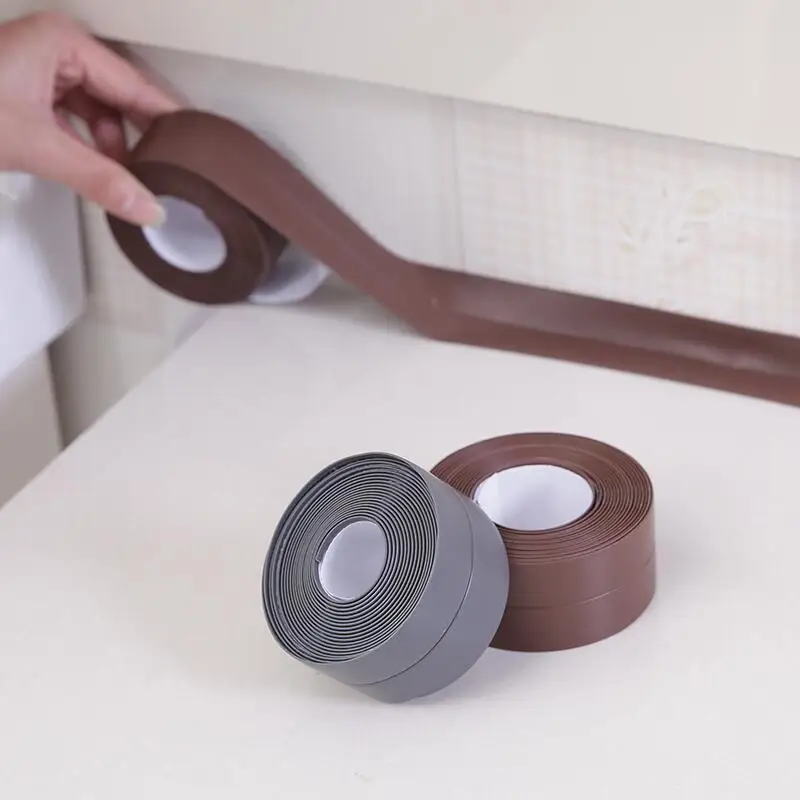 Waterproof Sealing Tape Bathroom Kitchen Bathroom Shower Sink Bath Sealing Strip PVC Self Adhesive Sealant Tape Wall Sticker