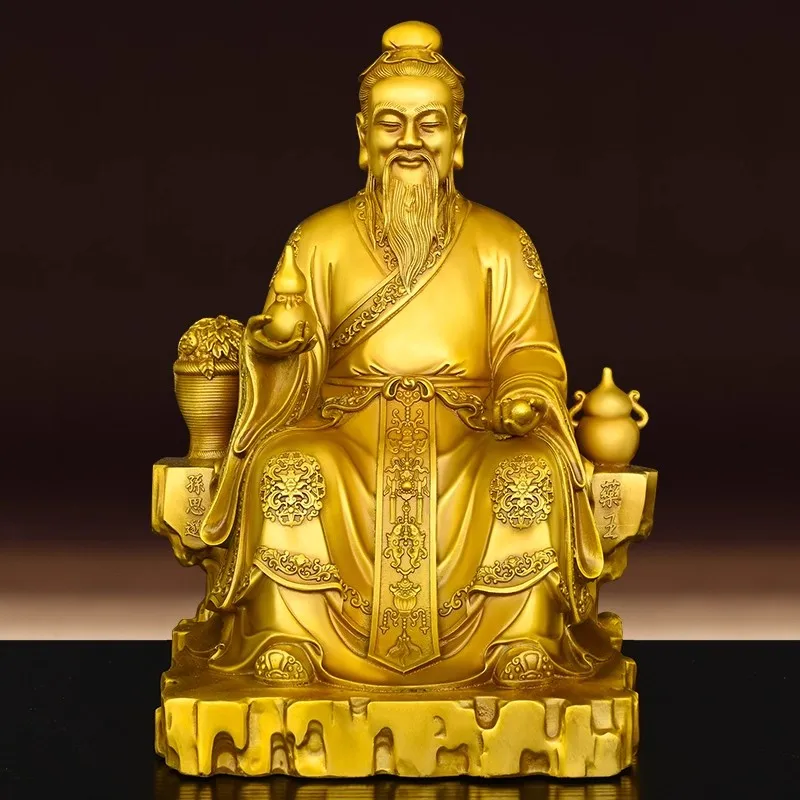 Solid Brass Sun Simiao Statue, Yaowang Ye God of Medicine Figurine, Chinese Traditional Doctor Sculpture for Decor