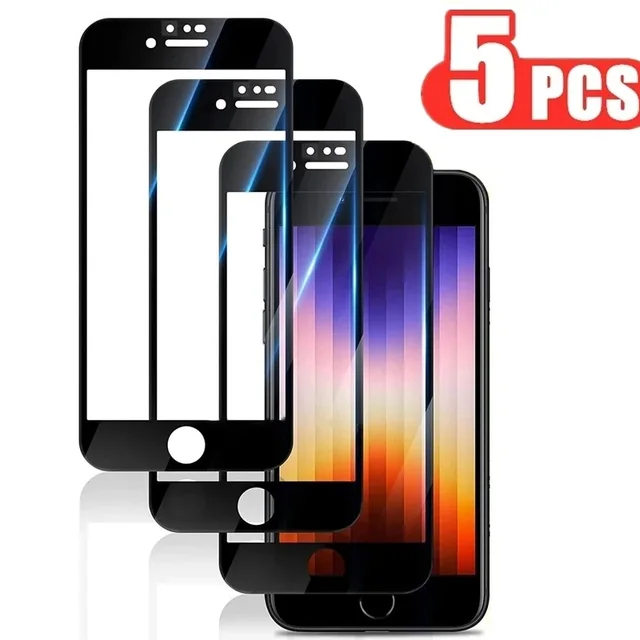 5Pcs Screen Protector on the for iPhone 7 8 6 6S Plus Tempered Glass For Se 2020 2022