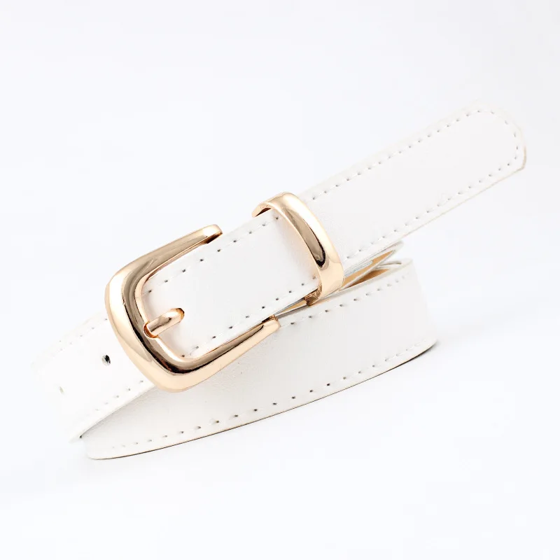 

New Women Fashion Leather Belt Buckle Belts Women and men Waist Belt Thin Black Buckle Leather Belt A06