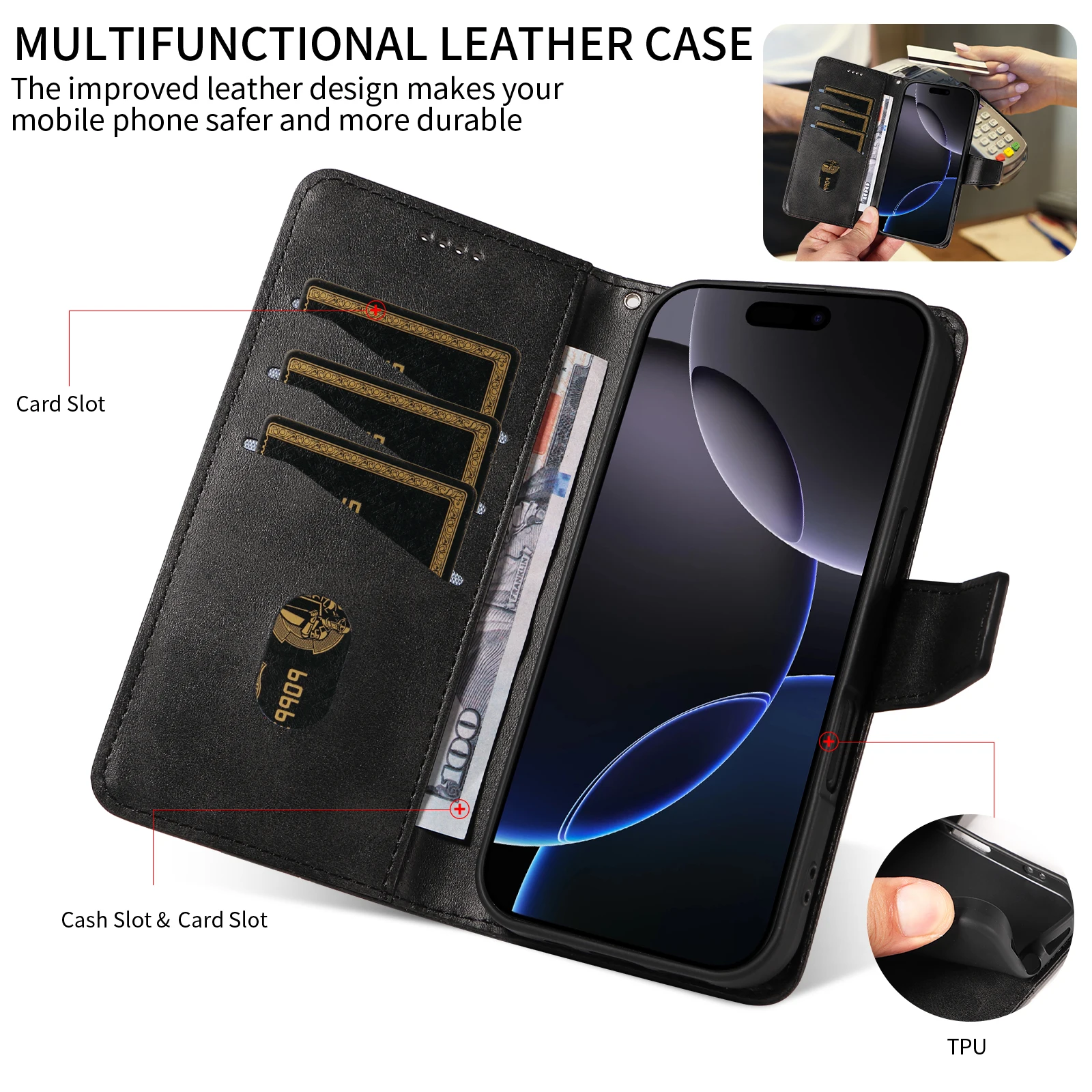 Leather Wallet Phone Case - Sleek and Durable Design