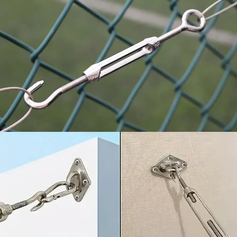 Cable Tensioning Turnbuckle M10 Eye & Eye Turnbuckles – 304 Stainless Steel, 9-14 Inch Adjustable, Pack Of 6 For Cable & Rope Tensioning Adjustable Rigging Hardware - View #7