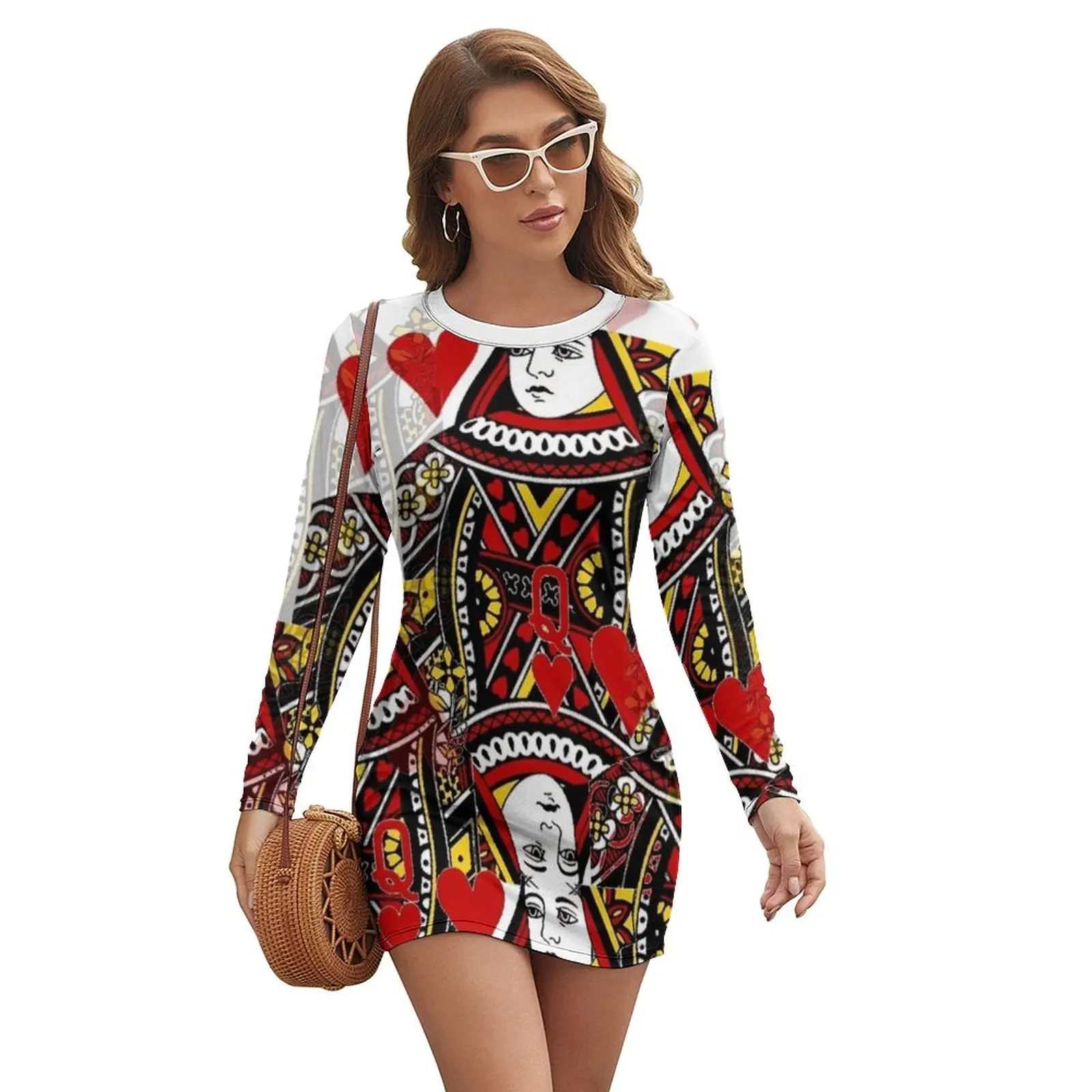 

QUEEN OF HEARTS Long-sleeved Dress long dress women summer chic and elegant woman dress