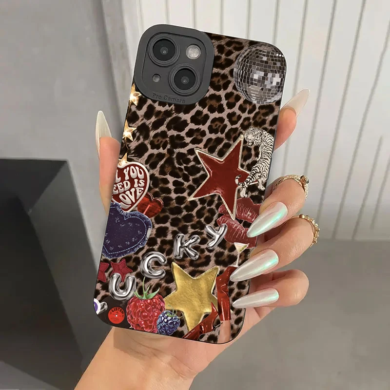 Cheetah Vintage Leopard Star Design Phone Case Cover