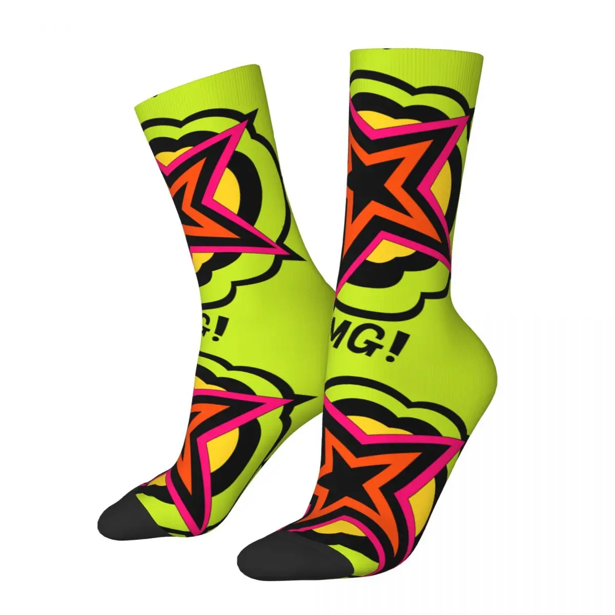 

Funny Happy Men's compression Socks ZOMG! Classic Vintage Harajuku Persona Series Game Hip Hop Novelty Pattern Crew Crazy Sock