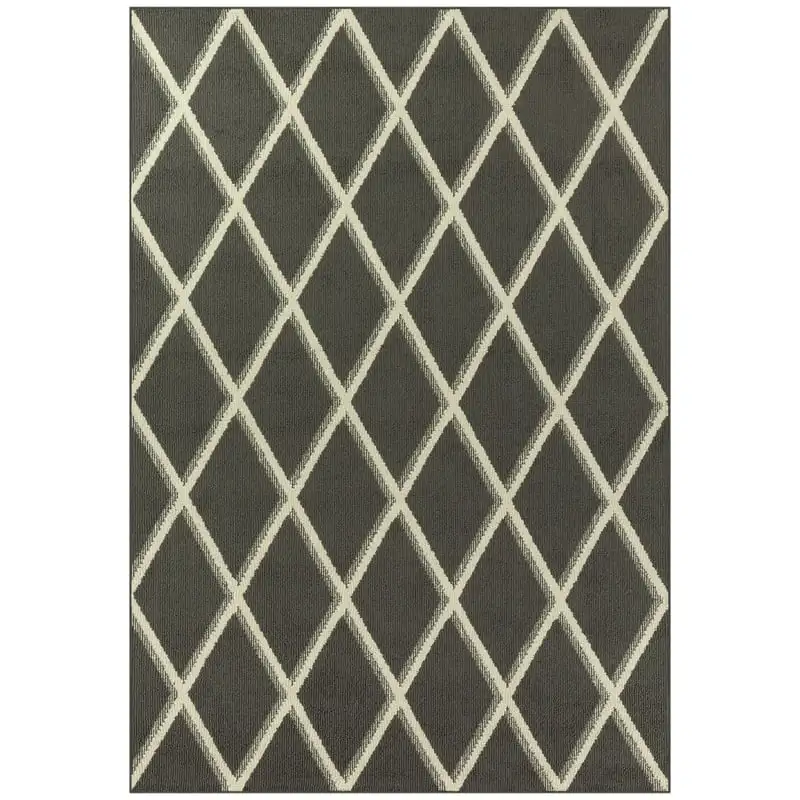 

Geometric High Low Pile Gray Area Rug, 5' x 7'