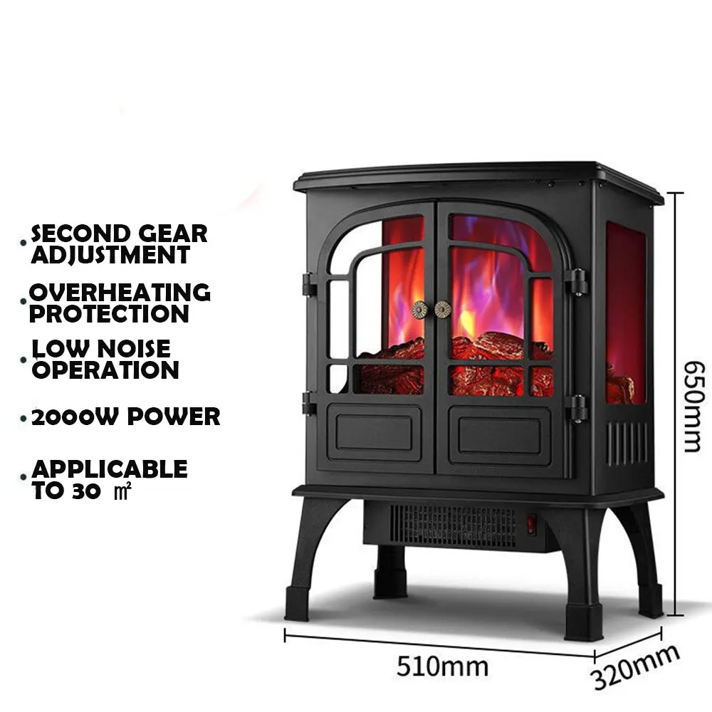 European Style Heating Furnace Indoor Smokeless Electric Fireplace  Household Heating 3D Flame Mountain Multi Bedroom Adjustable - AliExpress