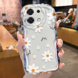 Cartoon Strawberry & Daisy Flower Wave Shockproof Silicone Case - Pixel 7 (S25778)