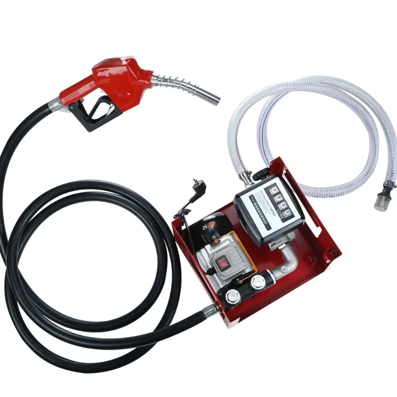 

220v AC Electric Self Priming Diesel Oil kerosene Fuel Transfer Pump Kit with Meter Nozzle and Hose Oil Transfer Pump