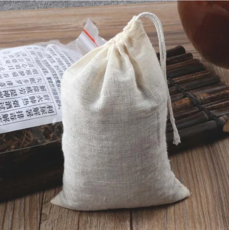 5 PC 100% Cotton Cloth Bag Spice Strainer Mesh Filter Herbal Ball Kitchen Cooking Tools Colander Bag