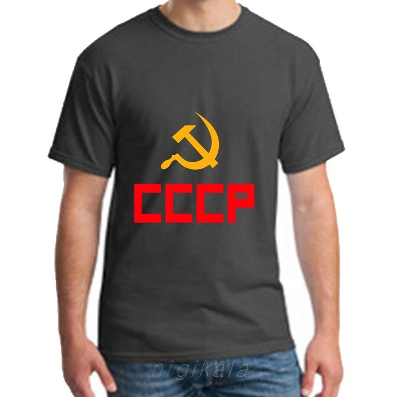 

Fashion Cccp T-shirt Summer Fashion Funny Printing Casual 100%Cotton Men's Tee