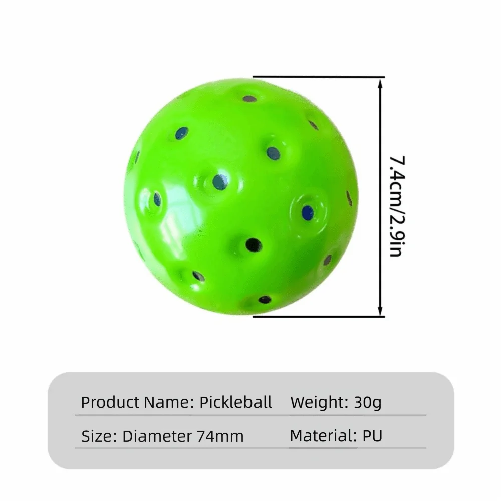 3개입 멀티컬러 폼 피클볼 무소음 74mm 조용한 피클볼 부드러운 PU 정확한 반발력 피클볼 실내외 연습용