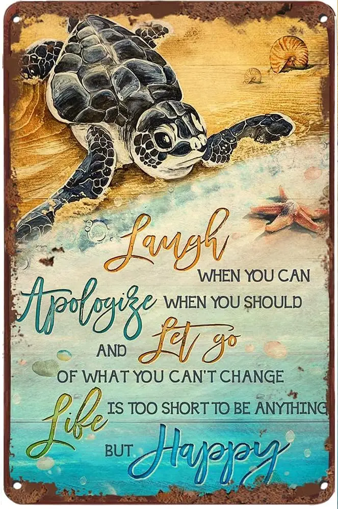 

Металлический жестяной знак Life is Short Sea, забавный жестяной знак, летний Настенный декор, фермерский Декор для дома, кафе, офиса, магазина, ПУ