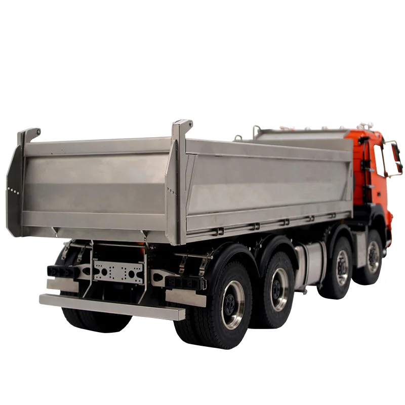 JDM 161 65D 1/14 8*8 Hydraulic Metal RC Dumper Truck Car Model Assembled With I6S Radio Square U-shaped Bucket TH19700-SMT8 4