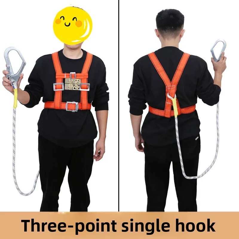 Premium Double Hook Full Body Safety Harness with 5-Point Secure Design for High-Altitude Operations
