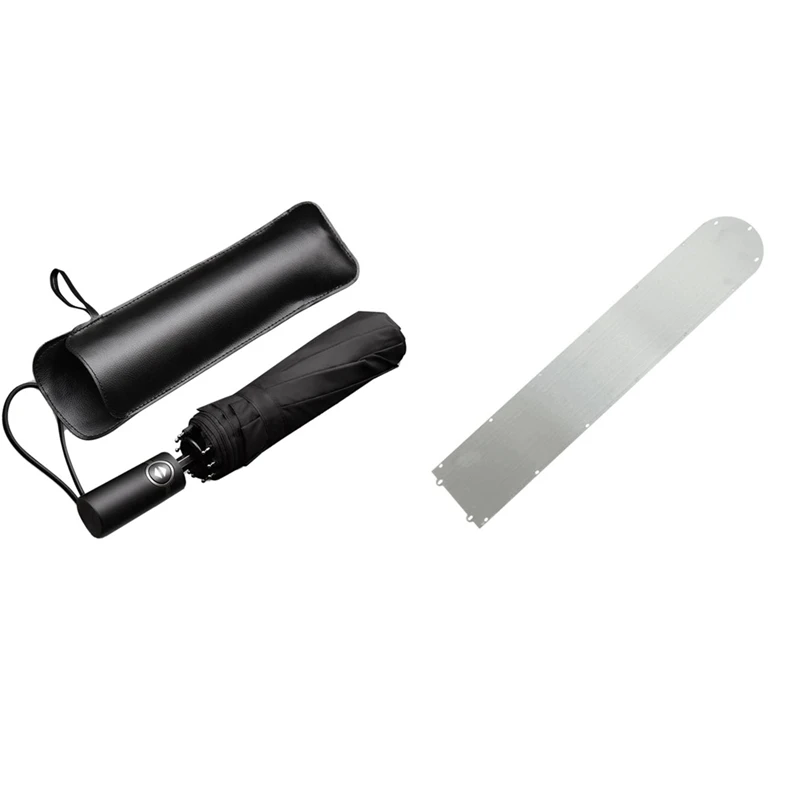 

Тонкий ветрозащитный зонт с 10 ребрами и покрытием из ПТФЭ (черный) с нижней крышкой аккумулятора для электрического скутера