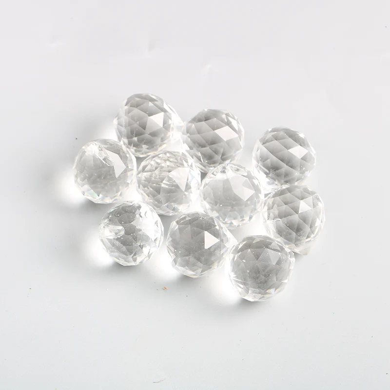 Clear Faceted Crystal Ball Glass Suncatcher Prisms Pendant Lamp Chandelier Parts Fengshui Lighting Accessories 20/30/40mm 10pcs crystal sun catcher chandelier crystal drops crystal beads