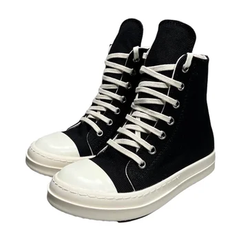 Kids High Top Sneakers Girls Boys Children Shoes Canvas Luxury Lace Up Zip Casual Spring Streetwear Black White Boots