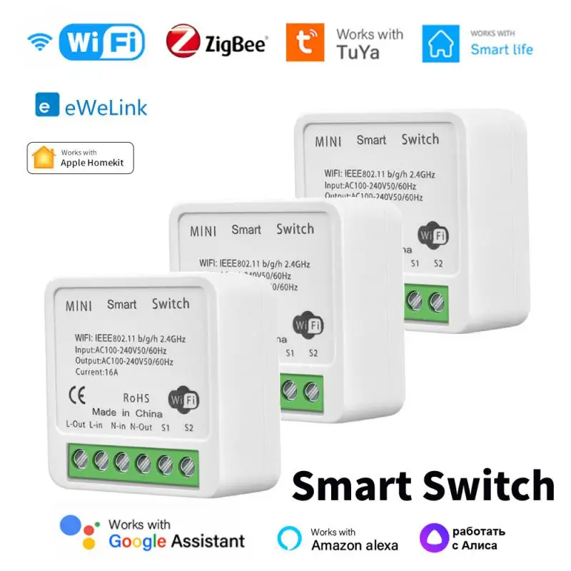 

Смарт-выключатель Tuya, 16 А, Wi-Fi, с таймером