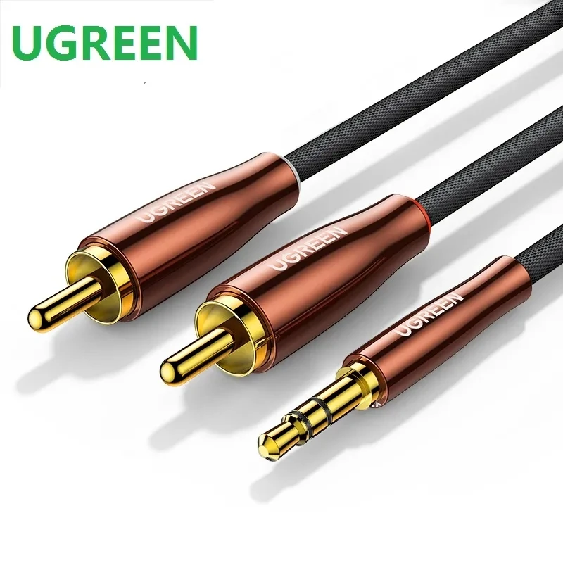 UGREEN-RCA-Cable-2RCA-to-3-5mm-Hi-Fi-Nylon-Braided-RCA-to-AUX-Audio ...