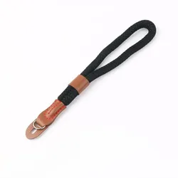Nylon Rope Camera Wrist Strap with Hand Grip and Lanyard (Black)