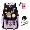 Capibara School Bags Unisex Laptop Capacity Women Men Large Travel Bags Girls Students Patchwork USB Charge Mochilas 5
