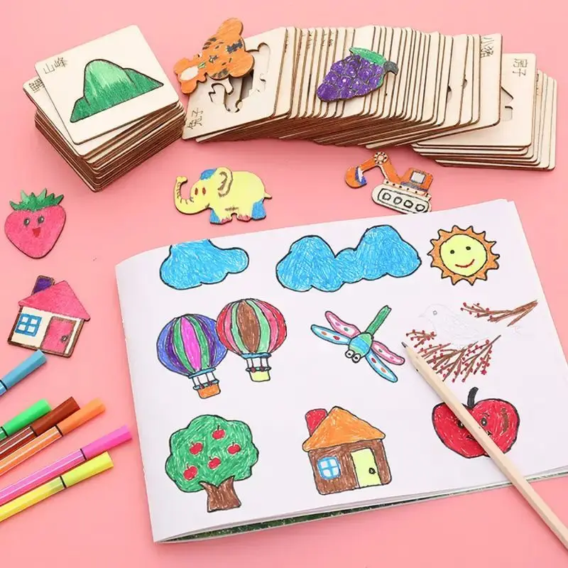 Wooden DIY Drawing Template Set