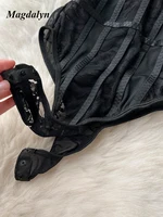 Magdalyn Women Lace One Piece Bodysuits Sexy Strappy Rompers Jumpsuits Skinny Vintage Slim Floral Hollow Combination Catsuits - Image 4