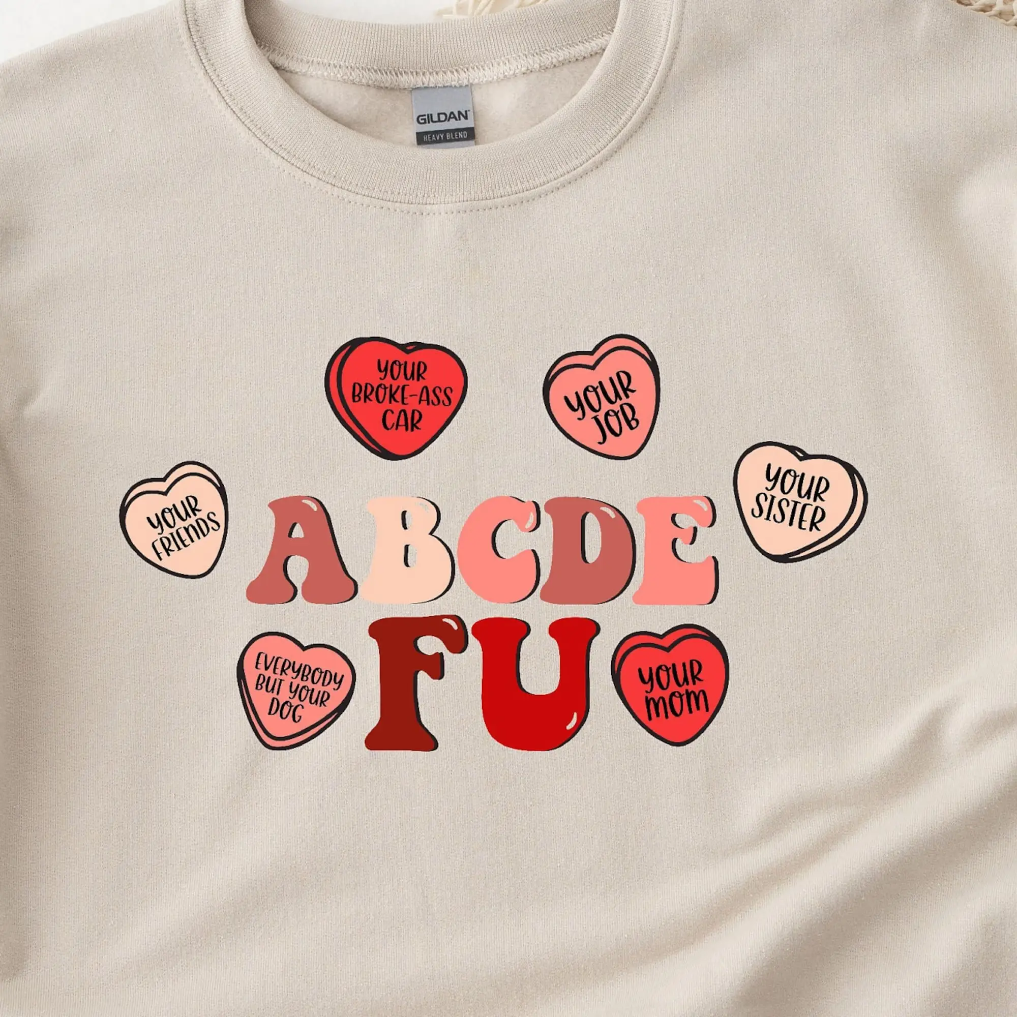Abcde Fu T Shirt Sarcastica San Valentino Sudore Anti San Valentino Divertente Canzone Citazione Maniche Lunghe O Corte