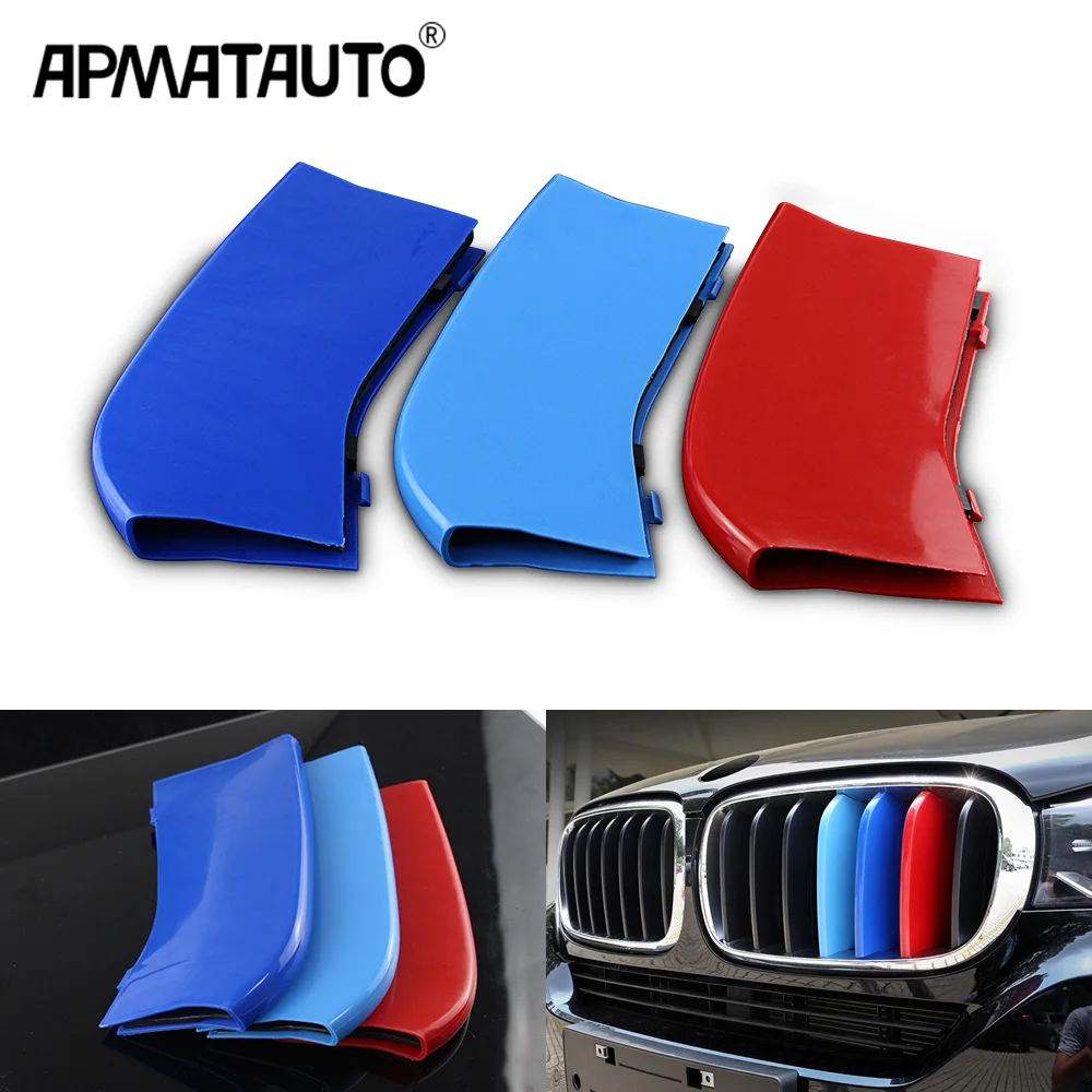 Car Styling For BMW X5 F15 14-2018 X6 F16 Accessories Head Front Grille For M Sport Stripes Grill Covers Cap Frame Auto Stickers