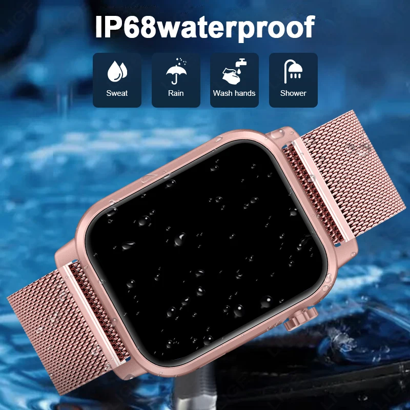 LIGE 2025 Smart Watch Women 1.85" Screen Blood Oxygen Bluetooth Call Watches Multi Sports LED Flashlight Outdoor Smartwatch Men